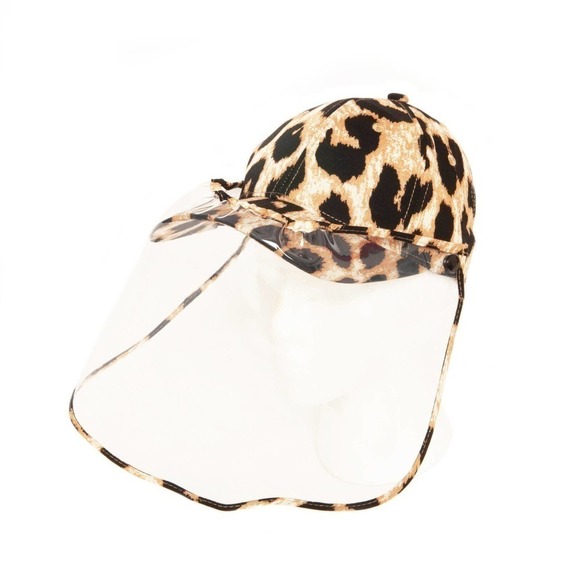 Nordstrom Leopard Cap w/removable Face Shield - Picture 2 of 8